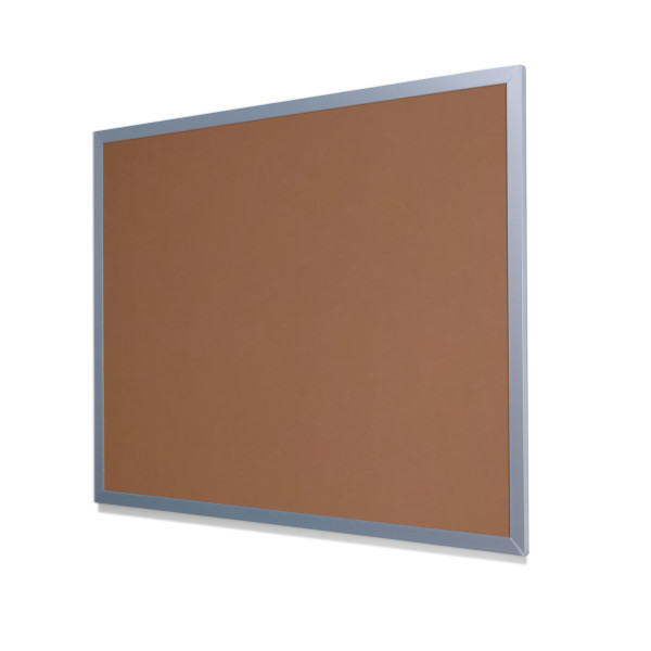 2166 Nutmeg Spice Colored Cork Forbo Bulletin Board with Light Aluminum Frame